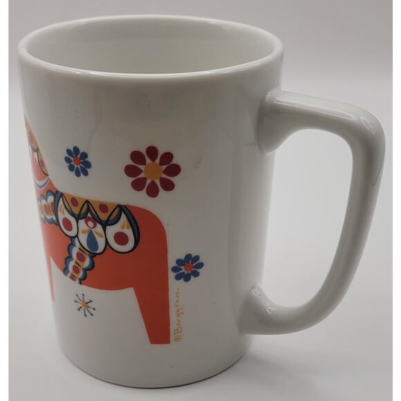 Bergquist Imports Swedish Orange Dala Horse Coffee Mug - Picture 2 of 8